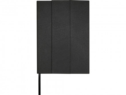 Блокнот Alejandra формата А5 с твердой обложкой из переработанной кожи - сплошной черный