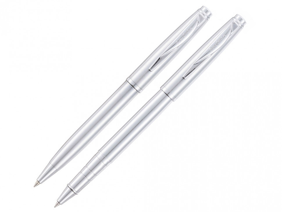 Набор Pierre Cardin PEN&PEN: ручка шариковая + роллер. Цвет - стальной. Упаковка Е.