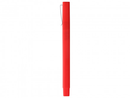 Ручка шариковая пластиковая Quadro Soft, квадратный корпус с покрытием софт-тач, красный