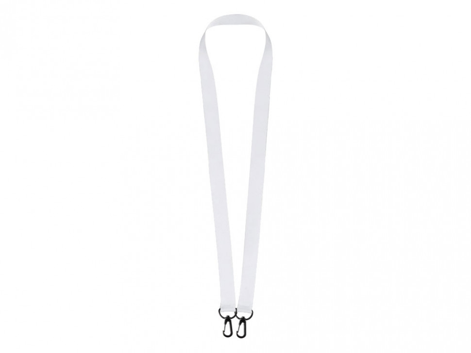 Ланъярд 2 см под сублимацию с 2-мя карабинами, черный