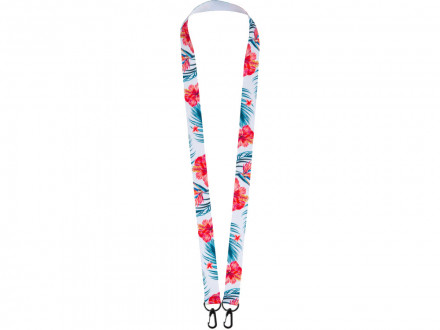 Ланъярд 2 см под сублимацию с 2-мя карабинами, черный