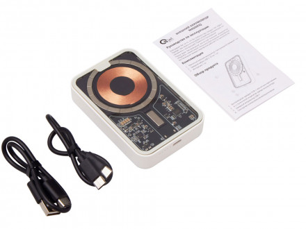 Беспроводной магнитный внешний аккумулятор с QC\PD MagnifIQ, 10000 мАч, 15 Вт, белый