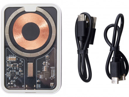 Беспроводной магнитный внешний аккумулятор с QC\PD MagnifIQ, 10000 мАч, 15 Вт, белый