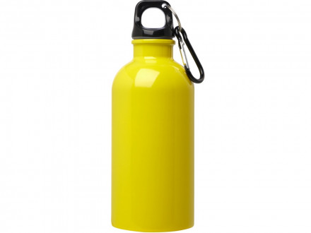 Одностенная бутылка для воды с карабином Oregon, изготовленная из нержавеющей стали, сертифицированной по стандарту RCS, объемом 400 мл - Желтый