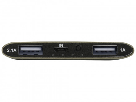 Портативное зарядное устройство Мун с 2-мя USB-портами, 4400 mAh, бронзовый