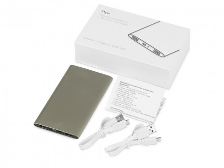 Портативное зарядное устройство Мун с 2-мя USB-портами, 4400 mAh, бронзовый