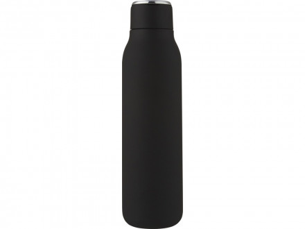 Marka, медная бутылка объемом 600 мл с вакуумной изоляцией и металлической петлей, черный