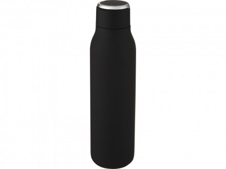 Marka, медная бутылка объемом 600 мл с вакуумной изоляцией и металлической петлей, черный