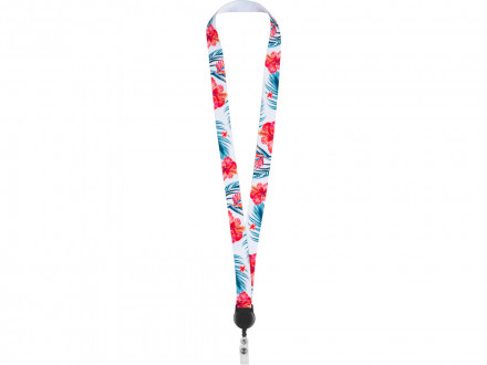 Ланъярд 2 см с ретрактором, черный