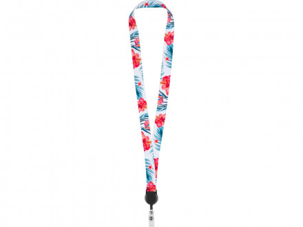 Ланъярд 2 см с ретрактором, черный