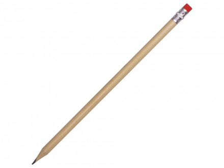 Карандаш с цветным ластиком Arriva, натуральный/красный