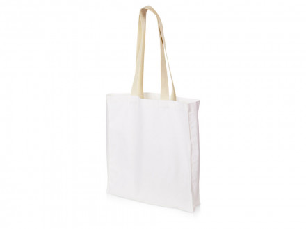 Сумка Donny из хлопка с донной складкой и парусиновыми ручками, белый