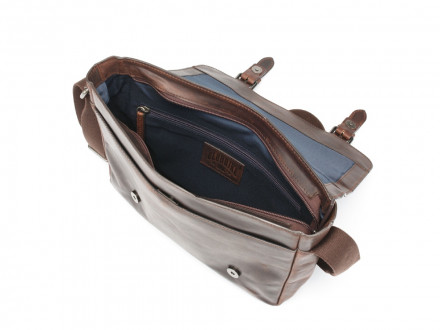 Сумка через плечо KLONDIKE DIGGER Joe, натуральная кожа в темно-коричневом цвете, 28 x 32 x 8 см