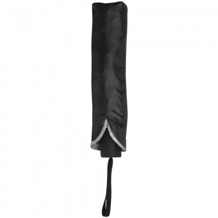 Зонт складной Silvermist, черный с серебристым
