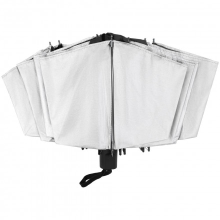 Зонт складной Silvermist, черный с серебристым