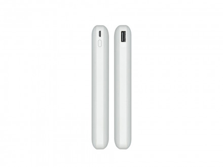 RIVACASE VA2210 (10000 мАч) внешний аккумулятор с дисплеем и встроенными кабелями, белый, 12/48