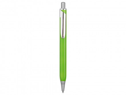 Ручка металлическая шариковая трехгранная Riddle, зеленое яблоко/серебристый