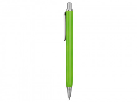 Ручка металлическая шариковая трехгранная Riddle, зеленое яблоко/серебристый