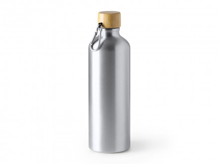 Алюминиевая бутылка BROLY с карабином, 800 мл, серебристый