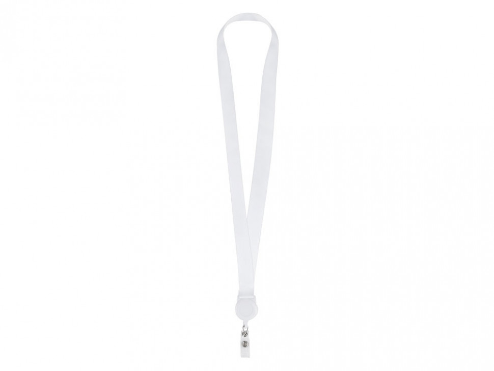 Ланъярд 2 см с ретрактором, белый