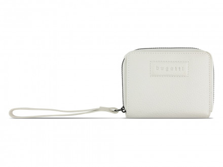 Кошелёк женский BUGATTI Elsa, с защитой данных RFID, белый, воловья кожа/полиэстер, 11х2,5х9 см