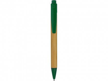 Ручка шариковая Borneo из бамбука, зеленый, черные чернила