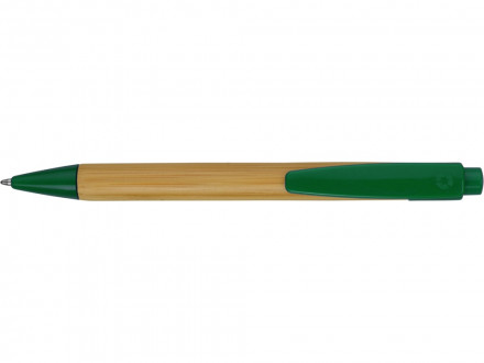 Ручка шариковая Borneo из бамбука, зеленый, черные чернила