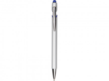 Ручка-стилус металлическая шариковая Sway  Monochrome с цветным зеркальным слоем, серебристый с темно-синим