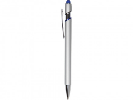 Ручка-стилус металлическая шариковая Sway  Monochrome с цветным зеркальным слоем, серебристый с темно-синим