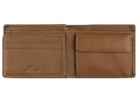 Портмоне BUGATTI Banda, с защитой RFID, коньячного цвета цвет, кожа/полиэстер, 10,5х2х8,3 см