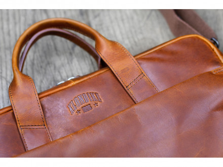 Сумка KLONDIKE DIGGER Mavis, натуральная кожа цвета коньяк, 32 x 40 x 8 см