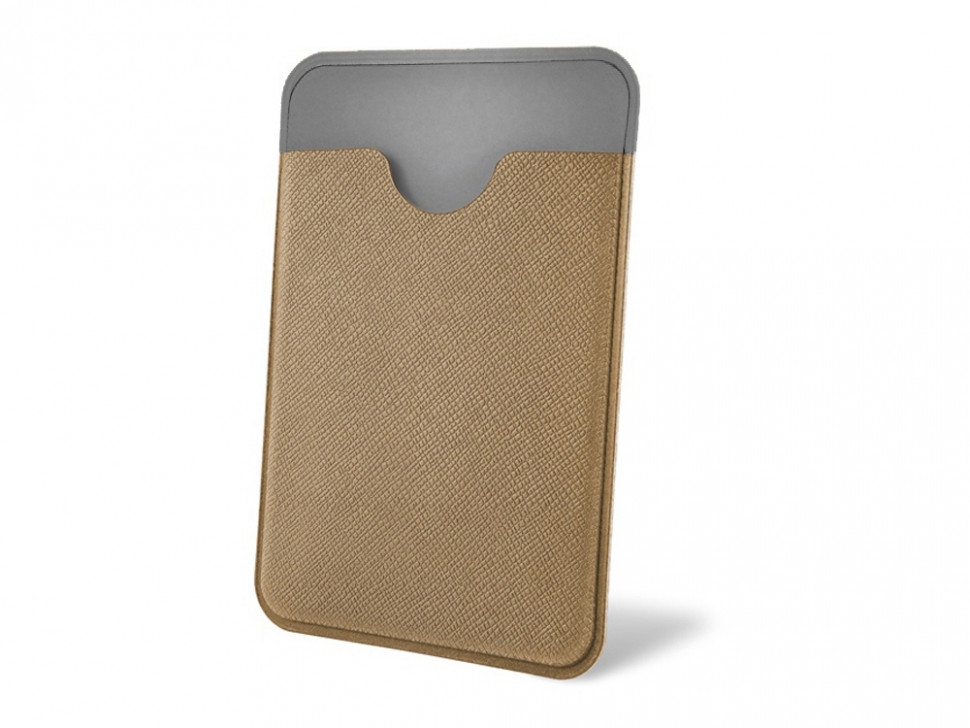 Чехол-картхолдер Favor на клеевой основе на телефон для пластиковых карт и и карт доступа, бежевый
