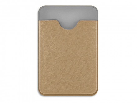 Чехол-картхолдер Favor на клеевой основе на телефон для пластиковых карт и и карт доступа, бежевый