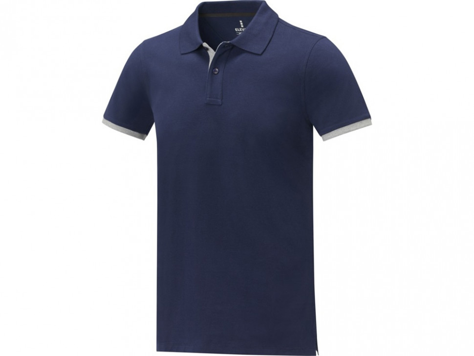 Morgan Двухцветное мужское поло с коротким рукавом , темно-синий