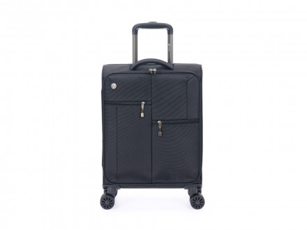 Чемодан TORBER Seyd, чёрный, нейлон 600D, 36,5 х 14 х 54 см, 32 л