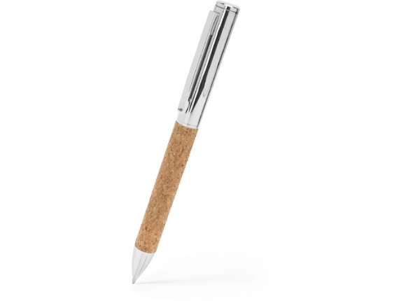 Ручка шариковая ARTUR из металла и пробки, бежевый/серебристый