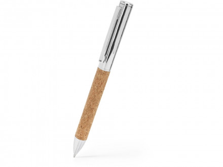 Ручка шариковая ARTUR из металла и пробки, бежевый/серебристый