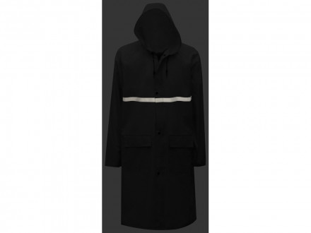 Длинный дождевик Lanai из полиэстера со светоотражающей тесьмой, черный