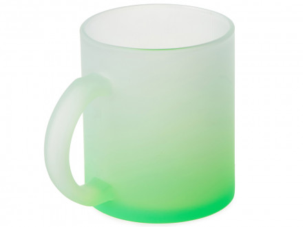 Стеклянная матовая кружка Омбре с градиентом для сублимации, зеленое яблоко