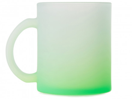 Стеклянная матовая кружка Омбре с градиентом для сублимации, зеленое яблоко