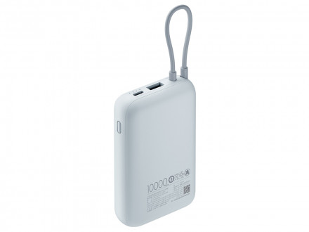 Внешний аккумулятор со встроенным кабелем Mi Power Bank 10000mAh (Integrated Cable) Ice Blue GL