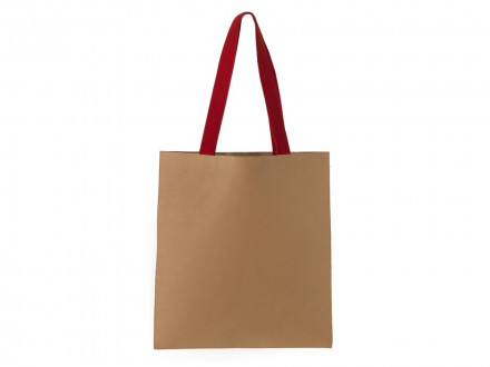Сумка-шоппер Papyrus из моющейся крафт-бумаги, натруальный/красный