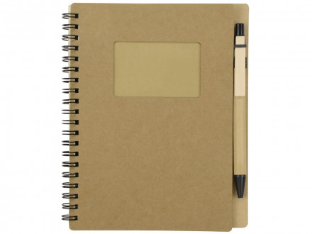 Блокнот Дейзи с ручкой, крафт/черный