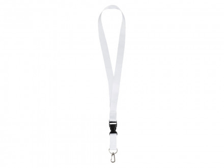 Ланъярд 2 см под сублимацию с карабином и межуровневым замком, серебристый