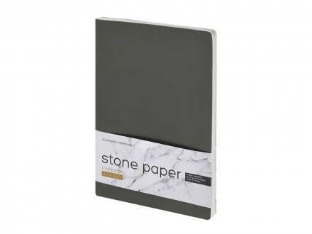 Тетрадь с каменной бумагой А5 Carrara 40 л., линейка, серый