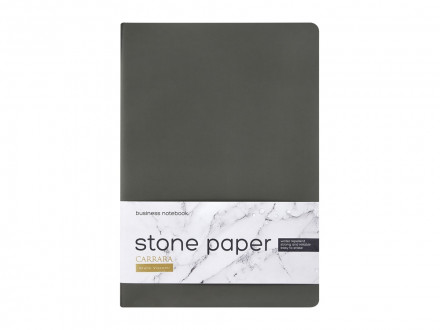 Тетрадь с каменной бумагой А5 Carrara 40 л., линейка, серый