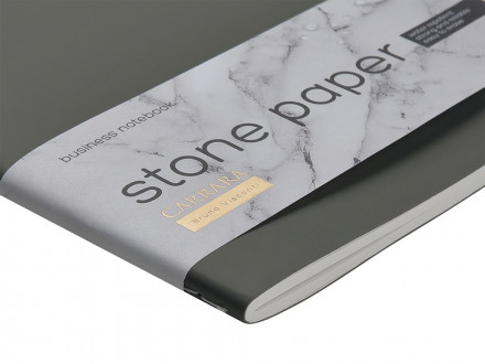 Тетрадь с каменной бумагой А5 Carrara 40 л., линейка, серый