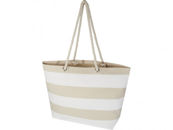 Florida пляжная эко-сумка из переработанного материала, сертифицированного по стандарту GRS, плотностью 270 г/м² 18L - Натуральный / Белый