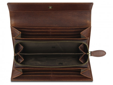 Кошелек Mano Don Leon, натуральная кожа в коричневом цвете, 19 х 10 см