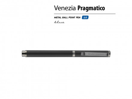 Ручка металлическая шариковая Venezia Pragmatico софт-тач,черный